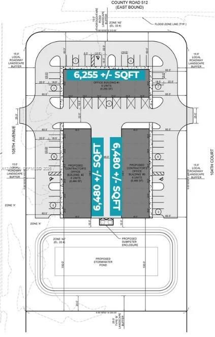 Site Plan. Illustrating the physical layout and square footage specifications for the property