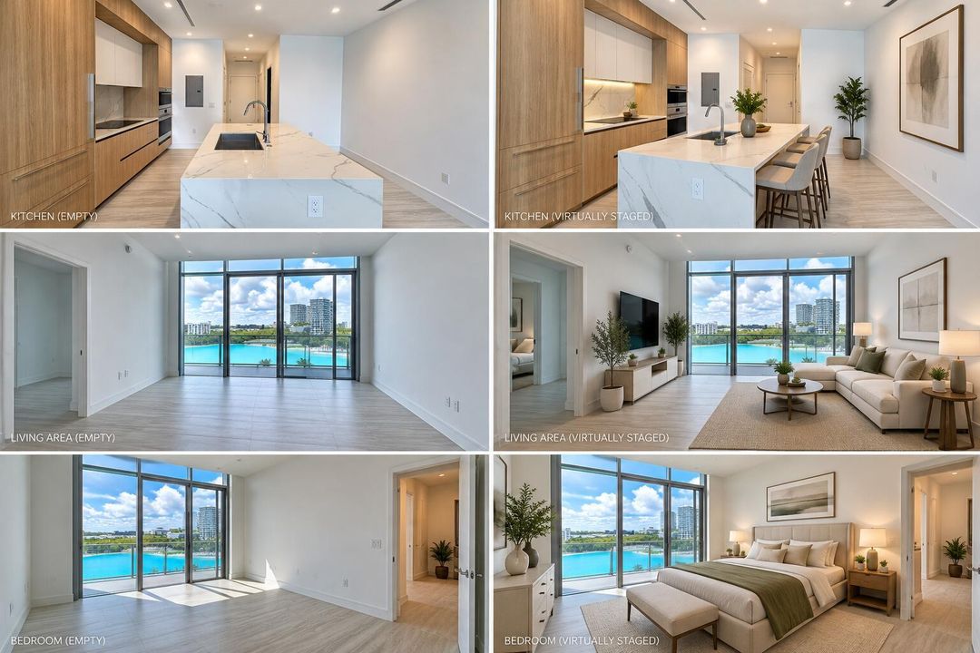 Modern Condo Empty vs Staged Interiors