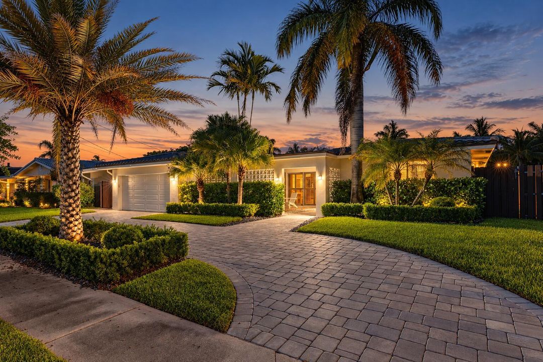 Twilight Tropical Home Exterior
