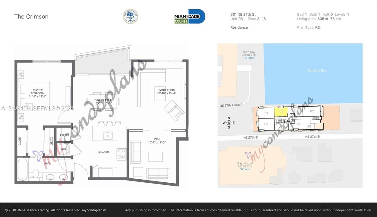 En Renta: $3,600 (1 camas, 1 baños, 836 Pies cuadrados)