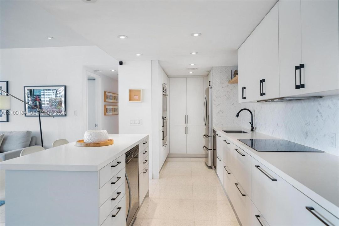 Open plan kitchen with island