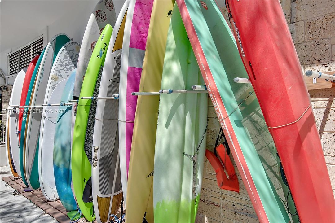 Paddle board storage available