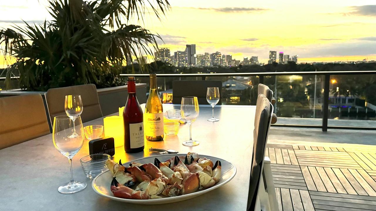 Private rooftop terrace entertaining