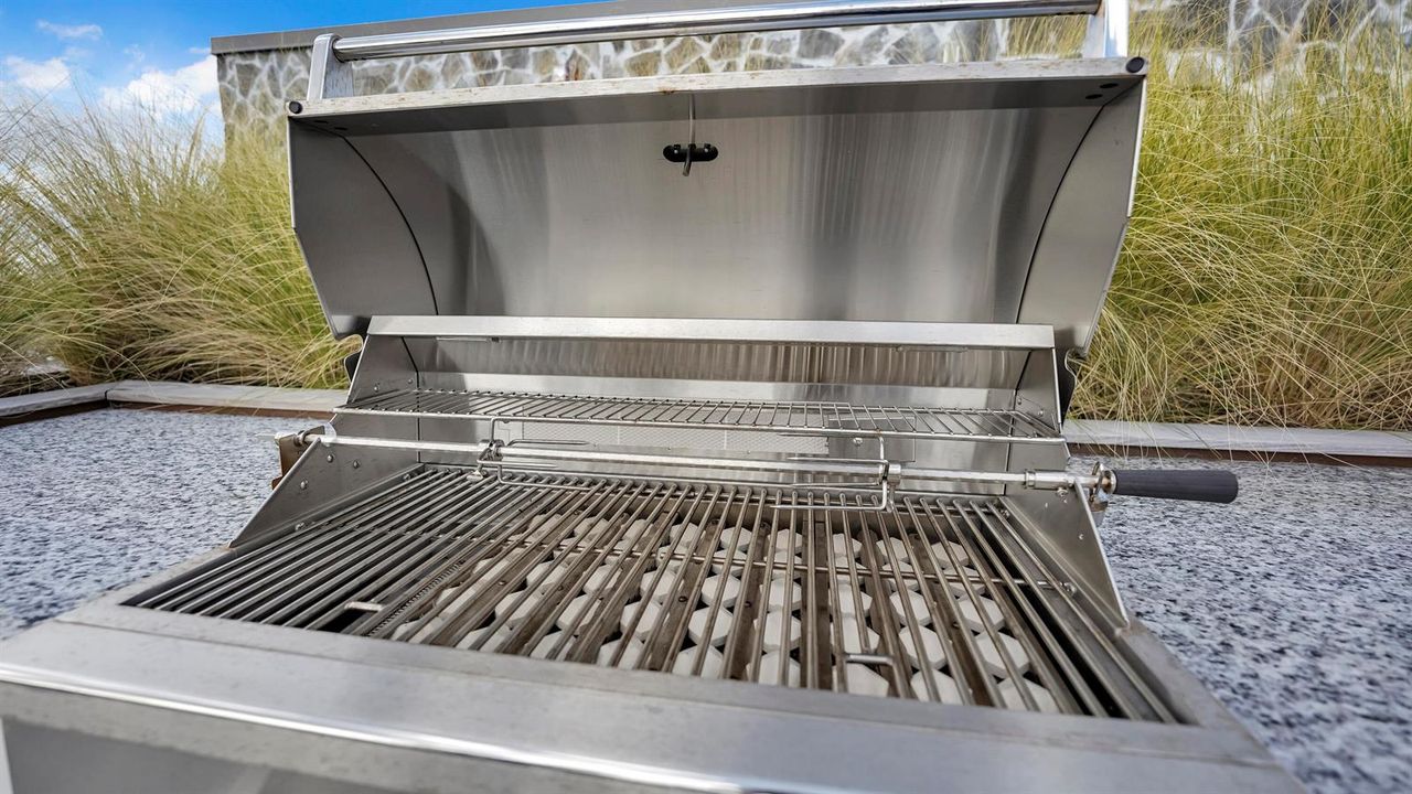 Private rooftop terrace gas grill