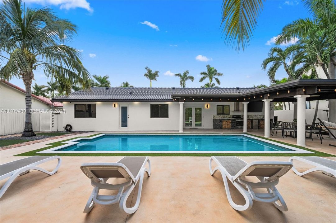 Pool and patio toward the house