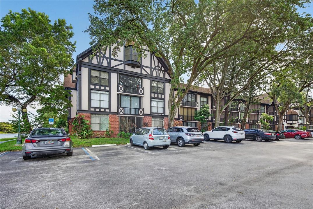Building side and parking