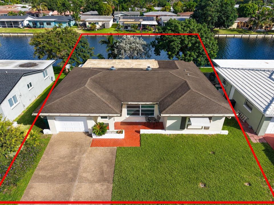 Aerial View of Waterfront Property