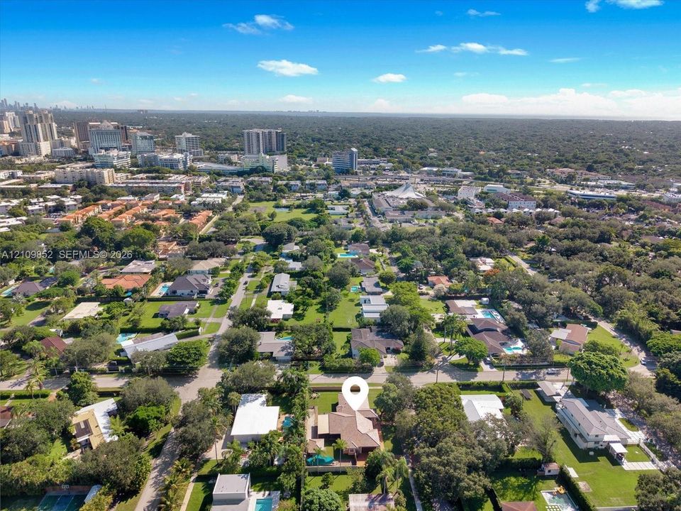Aerial perspective towards the east and Biscayne Bay *