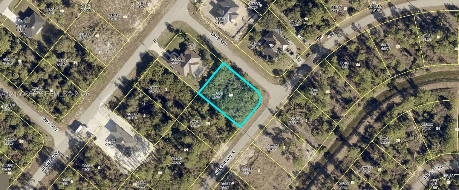 Tax Map. Aerial visualization outlining the boundaries and dimensions of the property