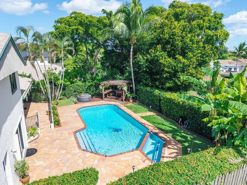 Overhead view of the pool