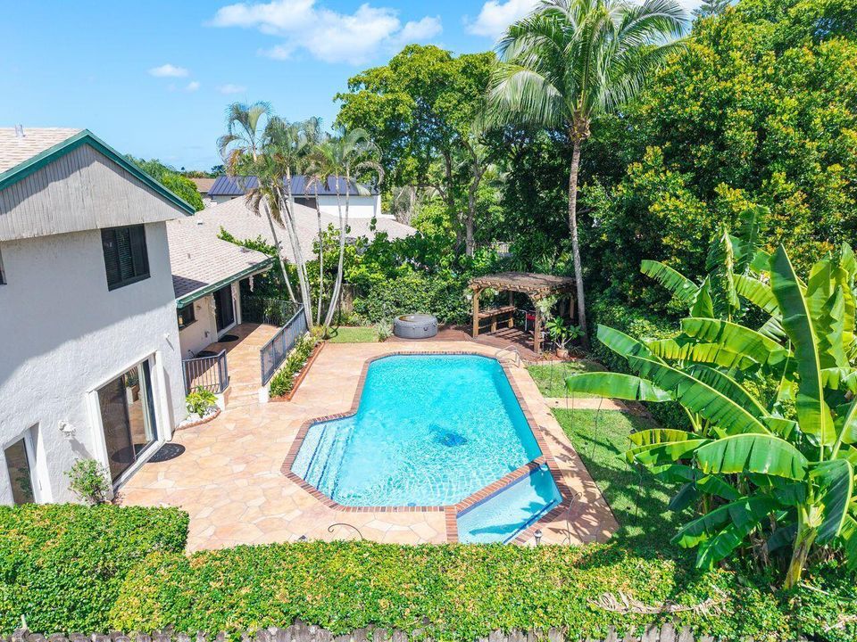 Overhead view of the pool