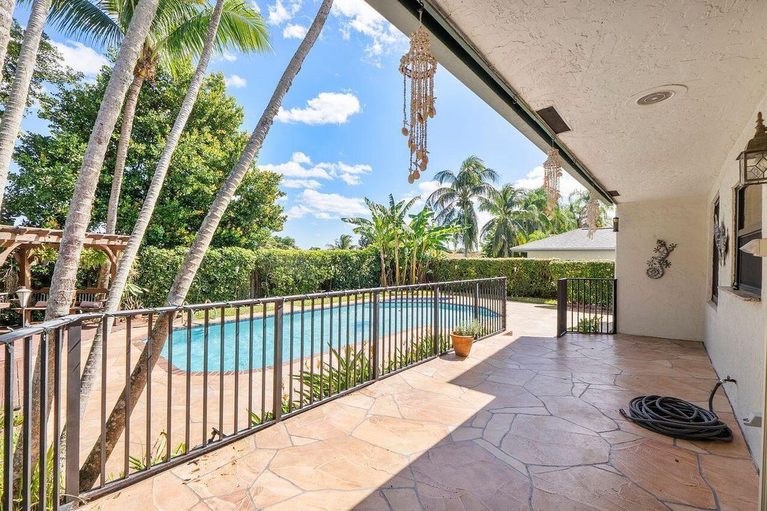 Patio overlooking the pool
