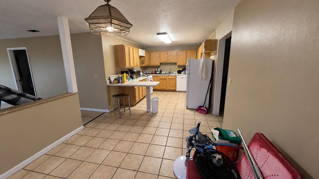 Warm Open-Plan Kitchen Interior