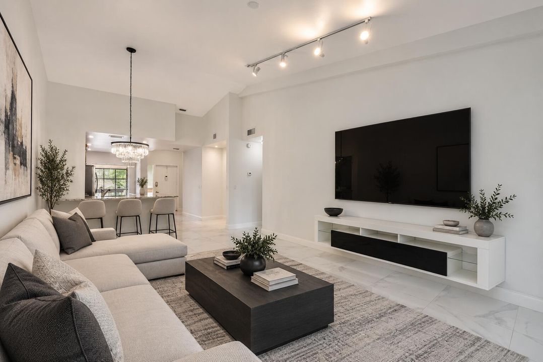 Living room virtually staged