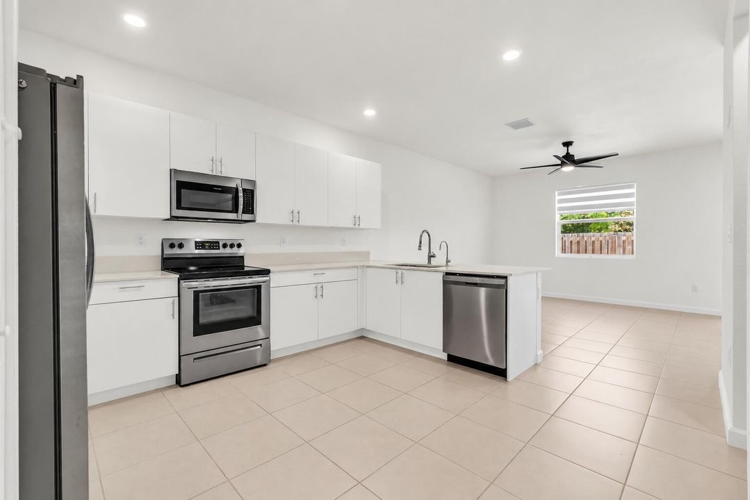 Vacant Modern Open-Plan Kitchen Interior