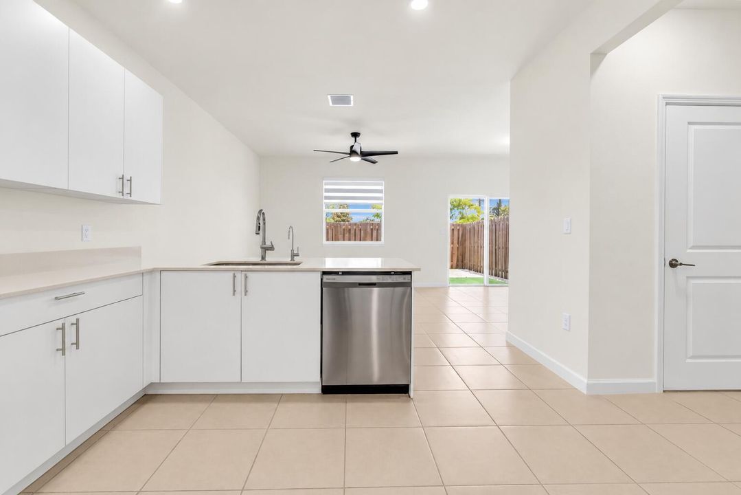 Vacant Modern Open-Plan Kitchen Interior