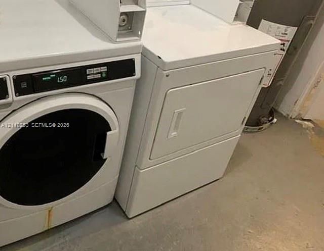 Front-loading white washer and dryer unit with digital interface