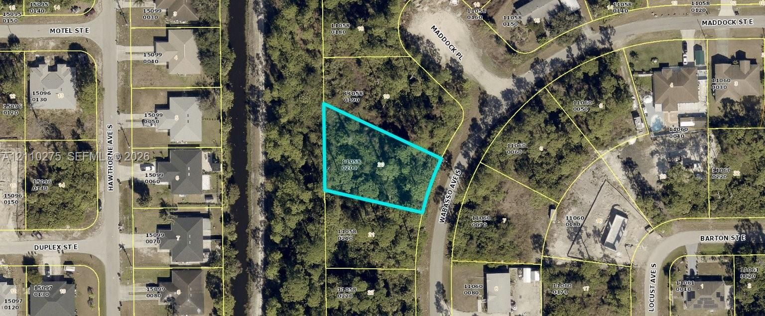 Tax Map, Parcel Survey. Highlighting the boundary lines and physical dimensions of the property