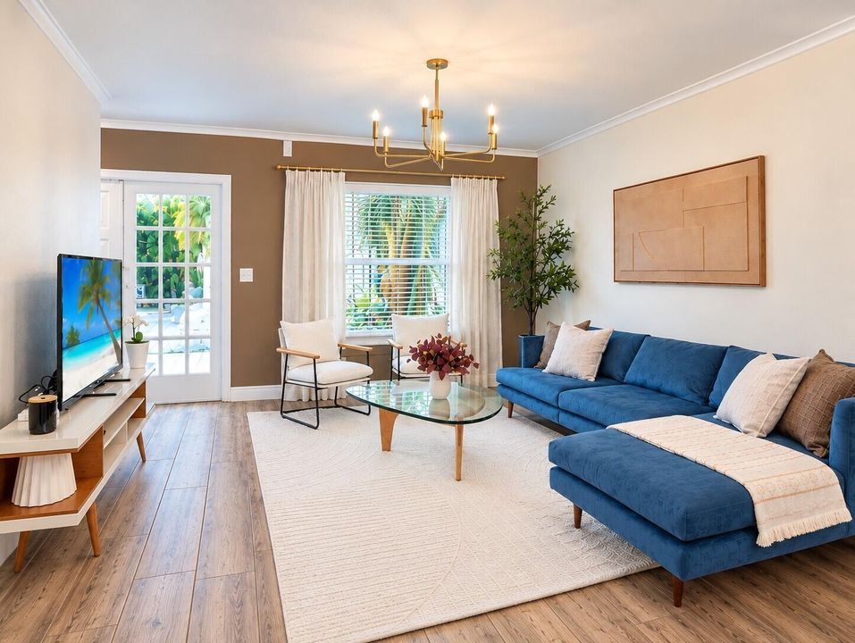Airy Blue and Cream Living Room