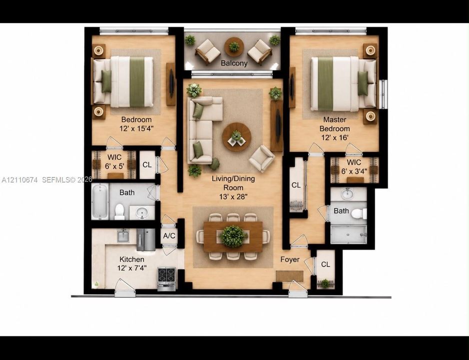 На продажу: $389,000 (2 спален, 2 ванн, 1356 Квадратных фут)