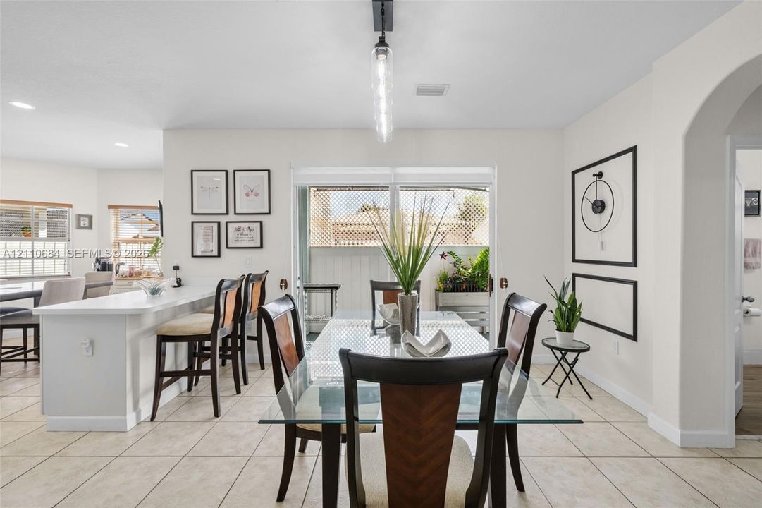 kitchen and dining areas