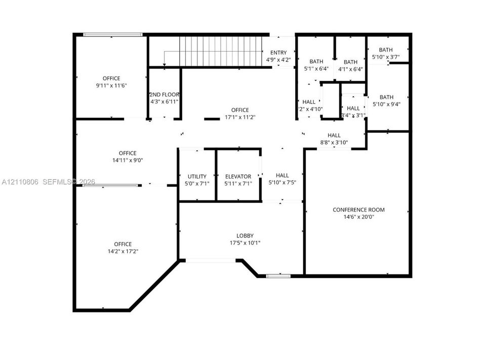 Floor Plan - Level 1 (1,635 SF)