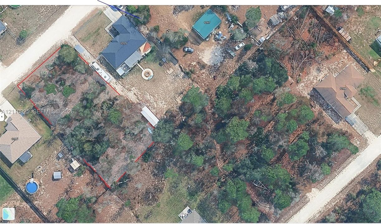 Property Plat Map. High-altitude visual representation of the property boundaries and land parcel limits