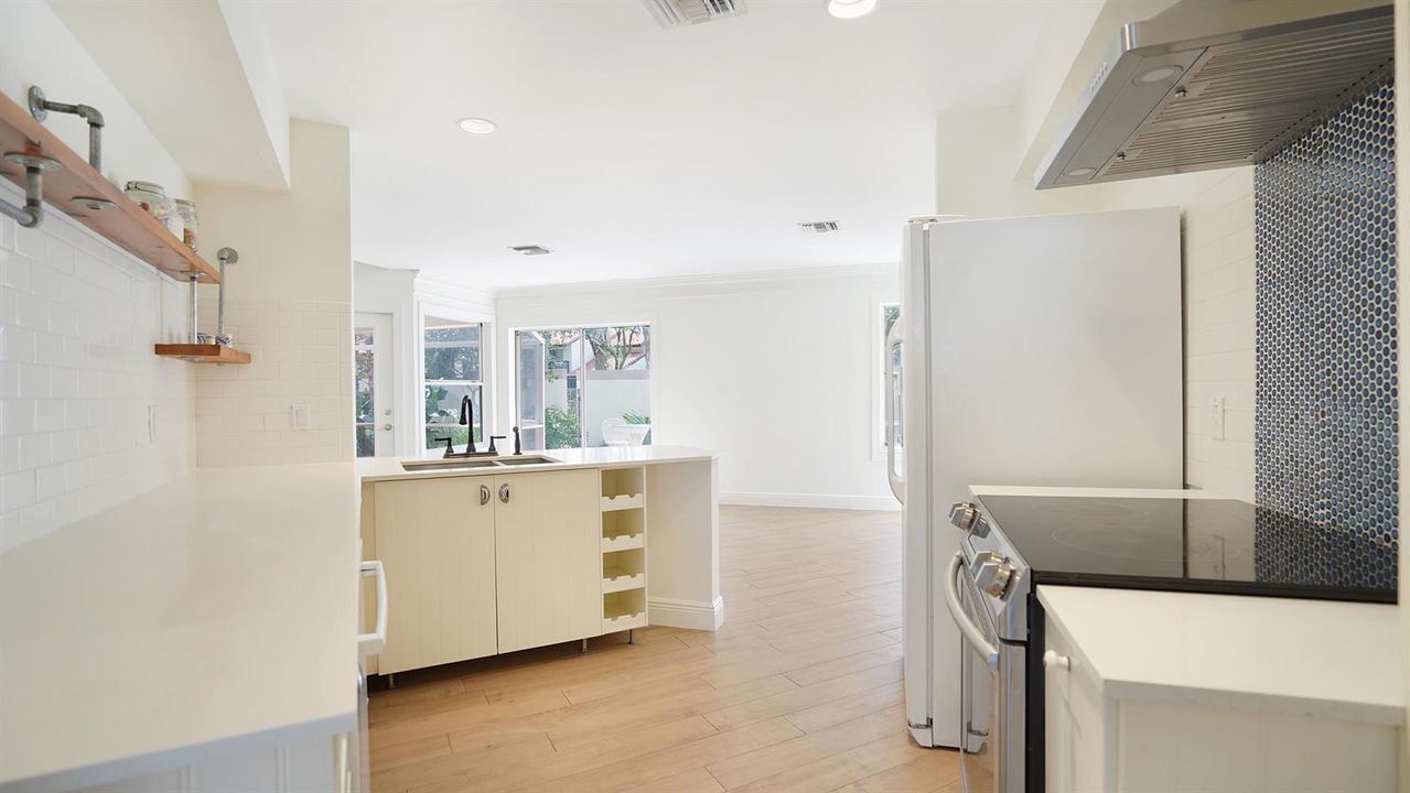 Kitchen view from Dining Rm