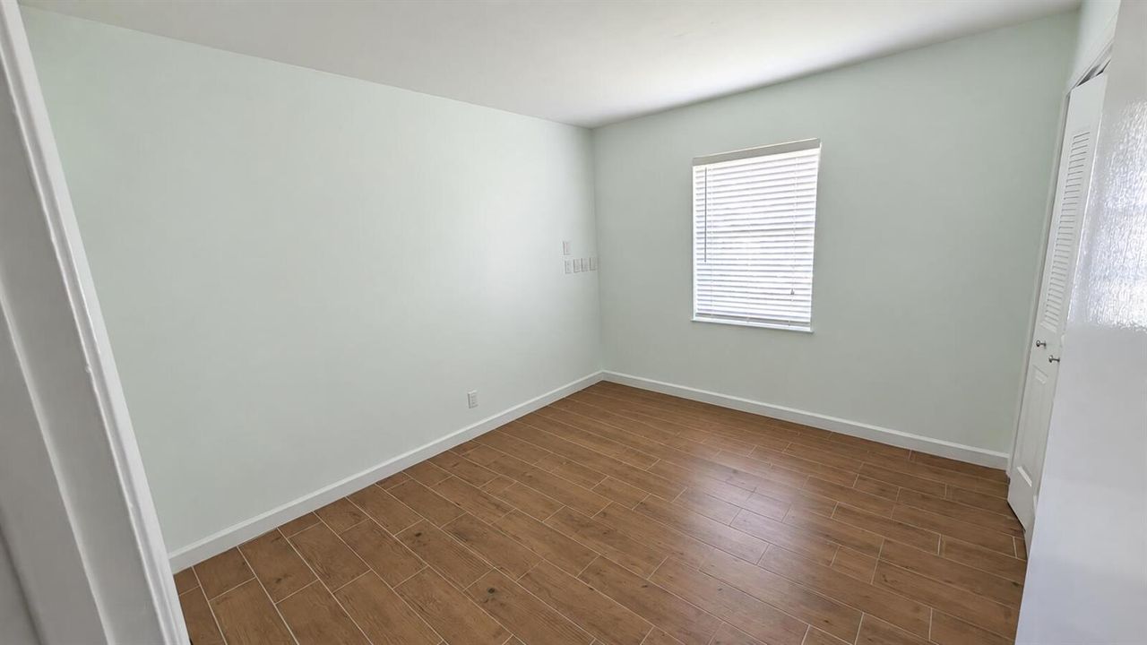 Bright Mint Empty Room with Wood-Style F