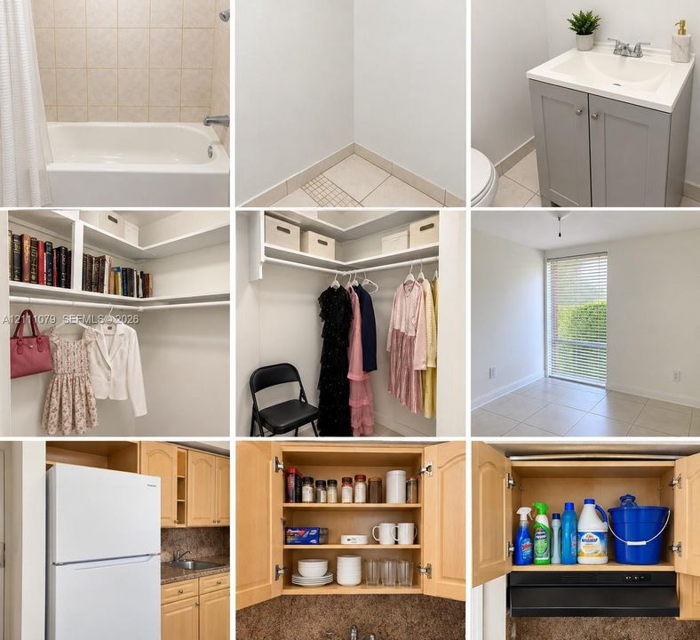 Property Visual Inventory. Depicting standard fixtures and storage components of the property