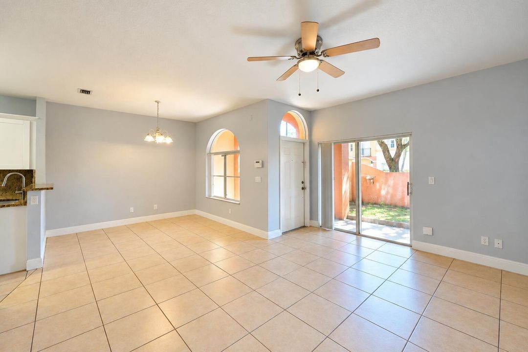 Bright Empty Living Area with Patio View