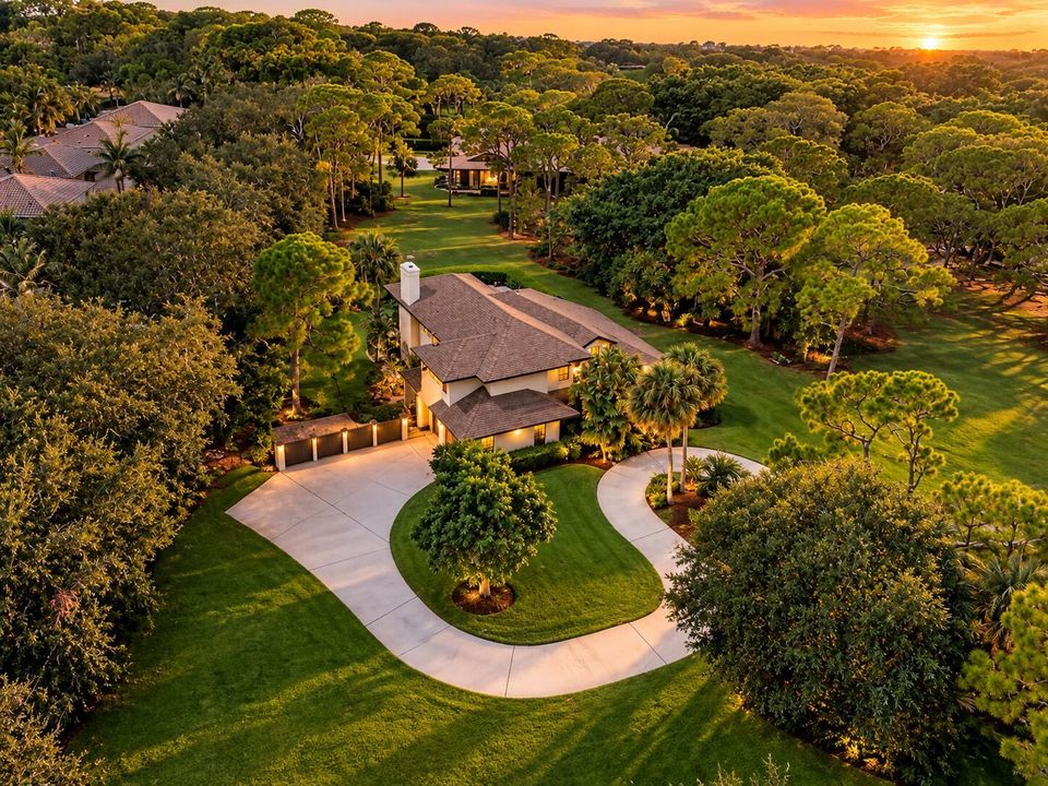 Golden-Hour Aerial Estate Retreat