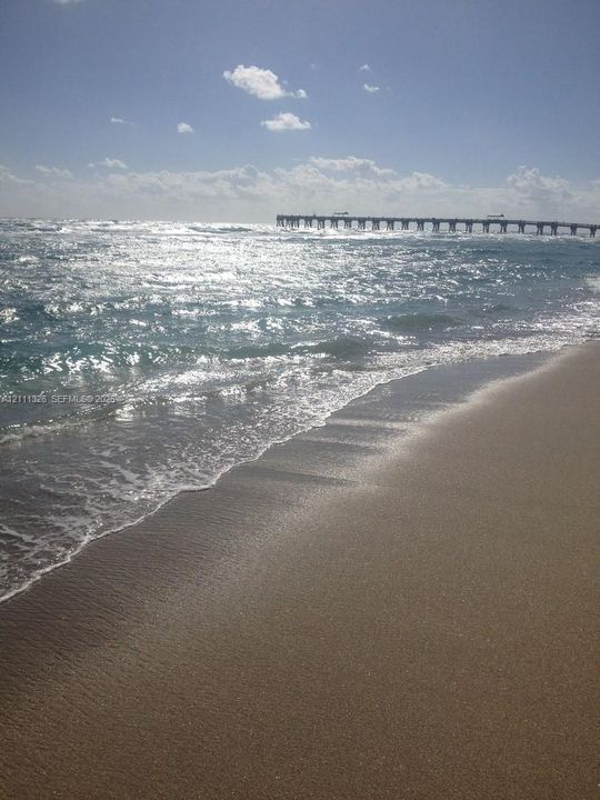 Sand and surf at Lake Worth Beach.