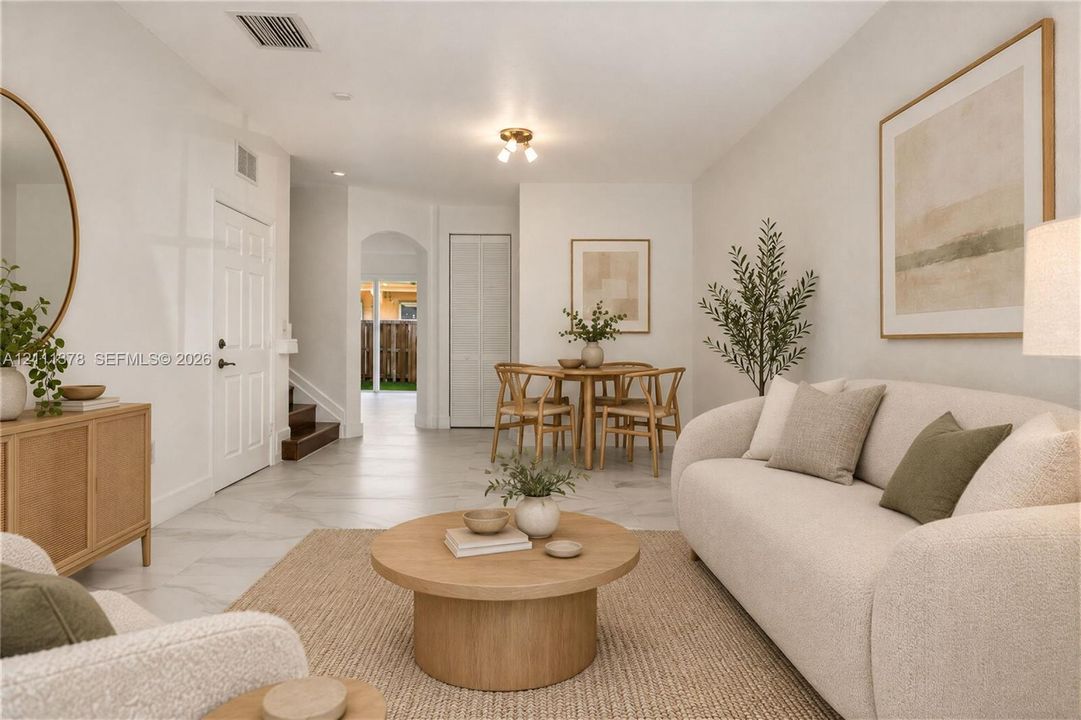 Virtually Staged- Living/ Dining Room