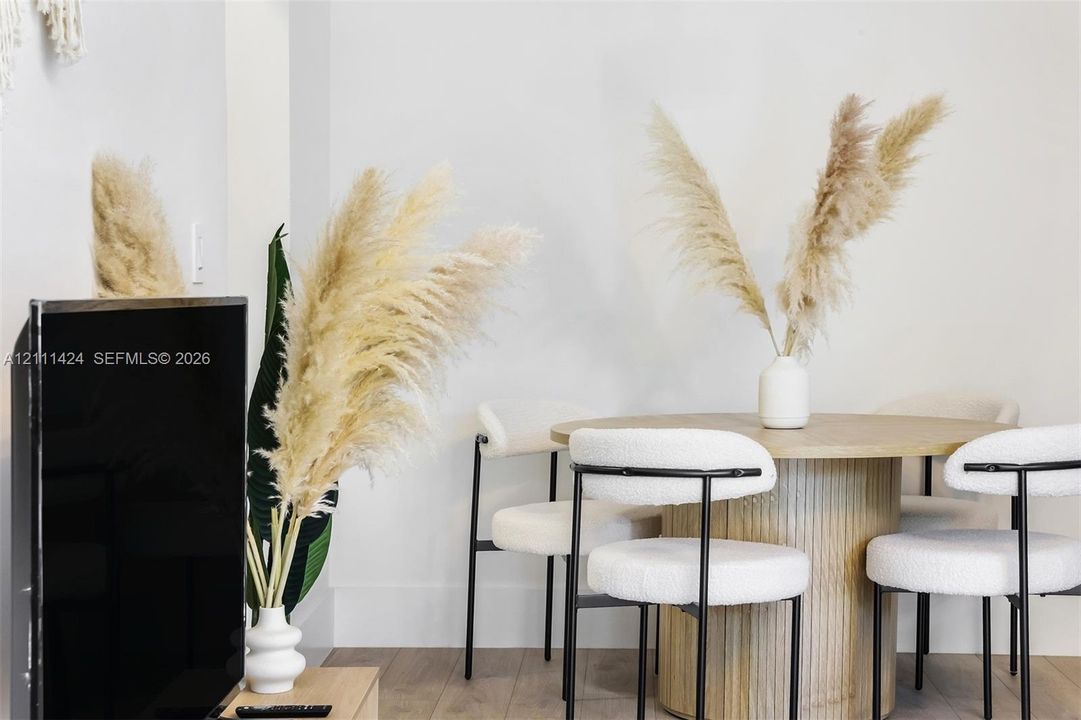 Wood-finish flooring and neutral wall color