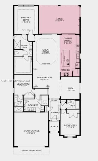 Floor Plan - Additional Highlights Include: 10' ceilings, tray ceiling package, 8' interior doors, and outdoor kitchen rough-in