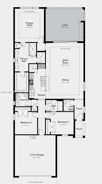 Floor Plan - Additional Highlights Include: outdoor kitchen rough-in, 8' interior doors, and impact windows throughout