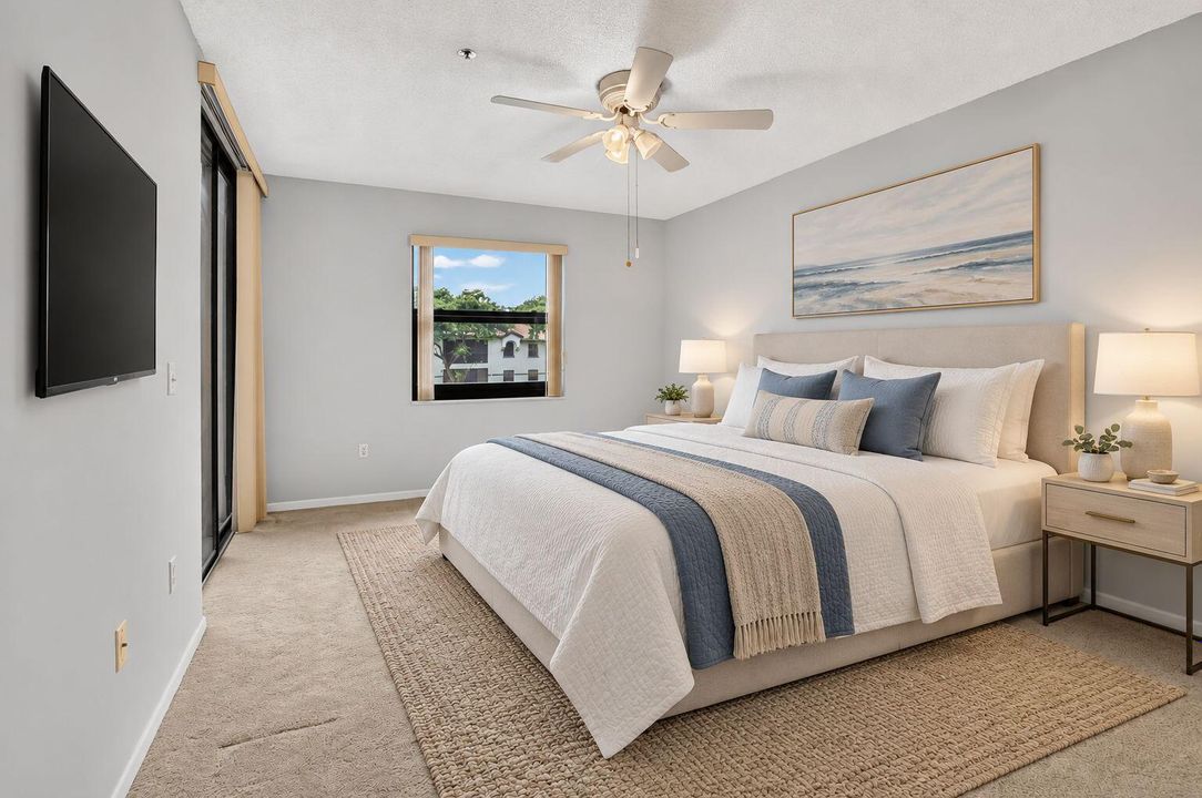 Virtually Staged Main Bedroom