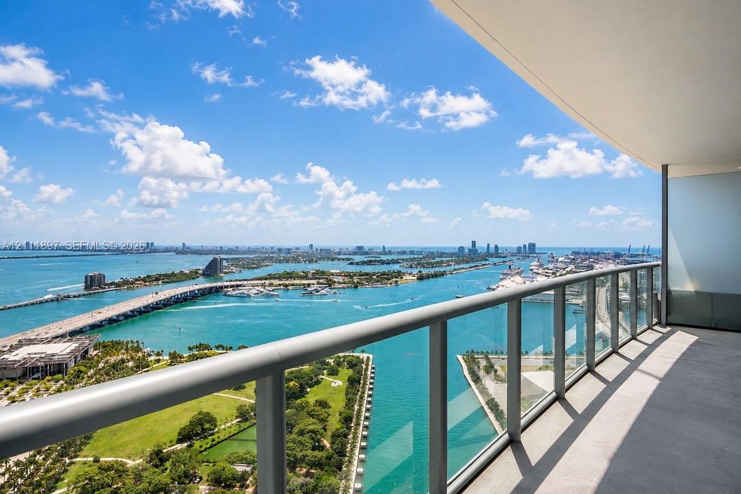 Modern Balcony Overlooking Turquoise Bay