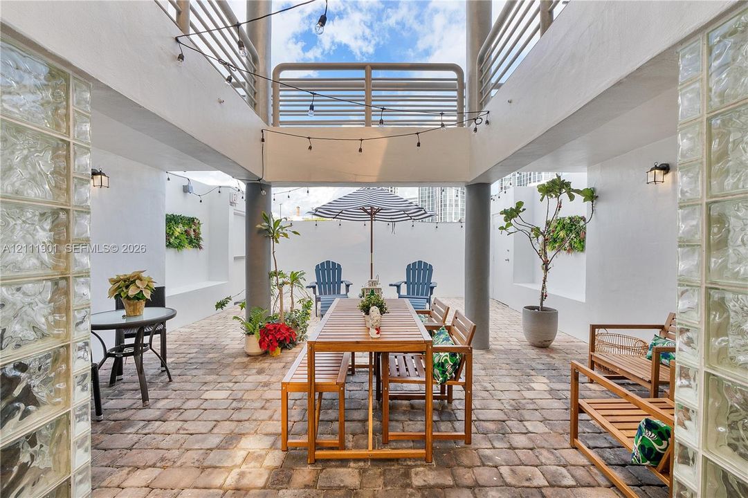 Open-air common area just outside you front door