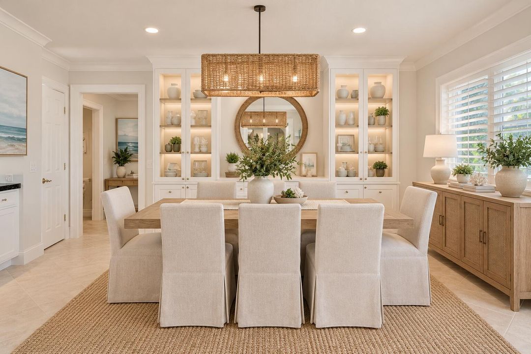 Airy Coastal Farmhouse Dining Room