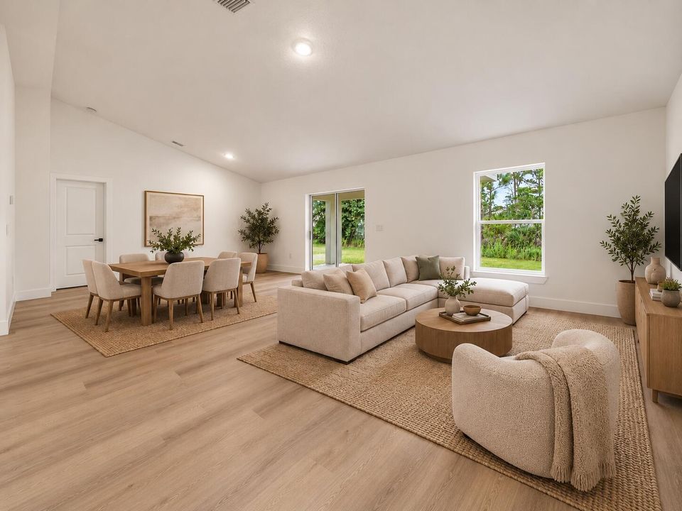 Warm Modern Open-Plan Living Space