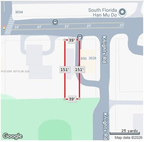 Property Survey Map. Indicating the parcel dimensions and boundary measurements of the property