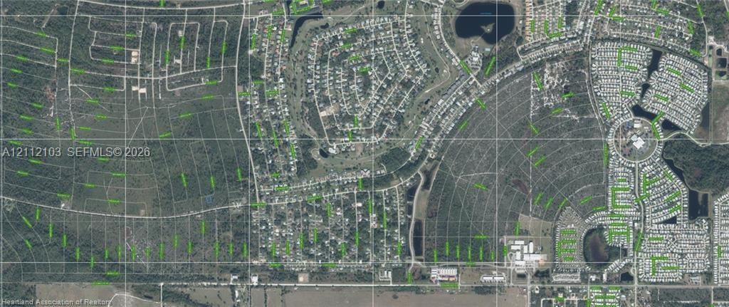 Aerial Map. Geographic representation of land parcels encompassing the property