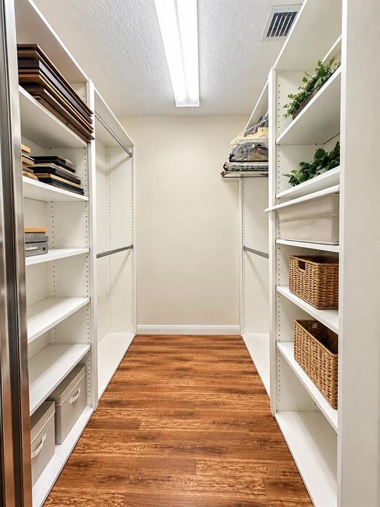 Brightly Organized Walk-In Closet