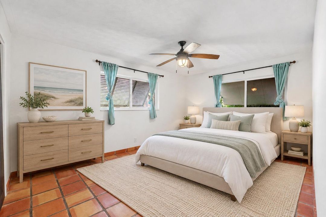 Upscale Coastal Bedroom Staging