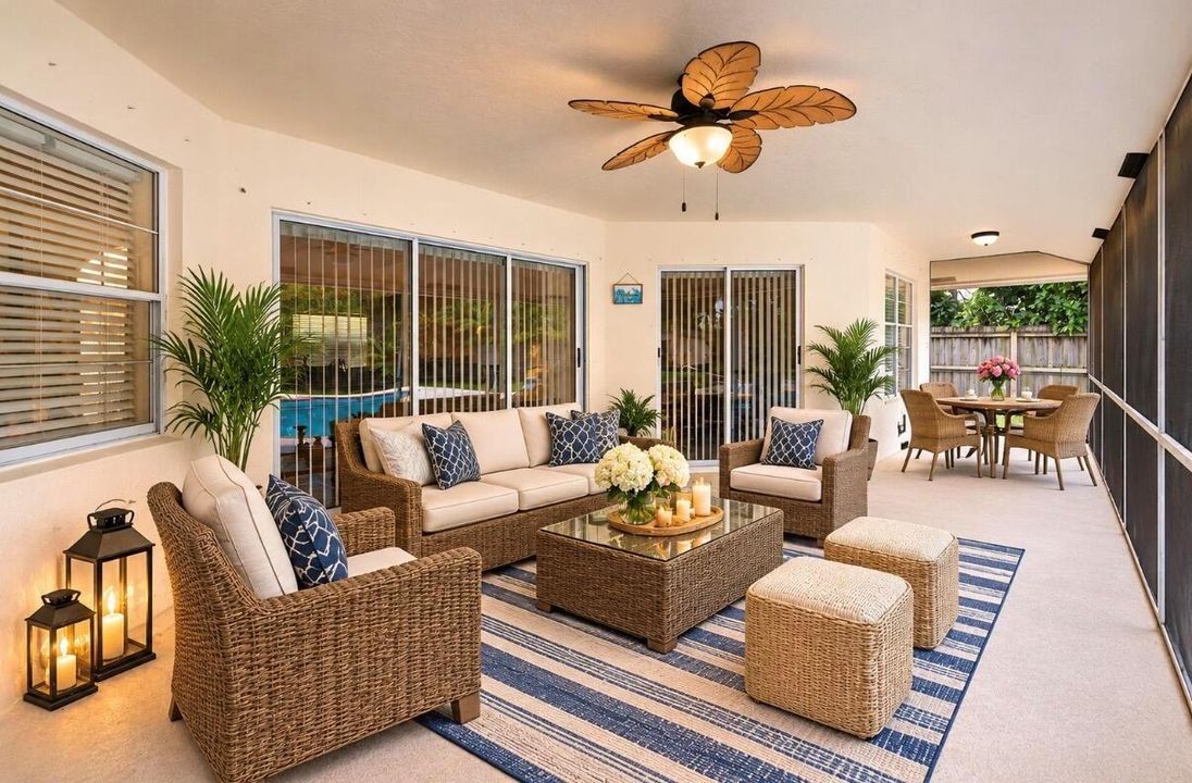 staged screened porch