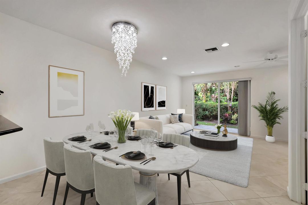 Staged dining/living room