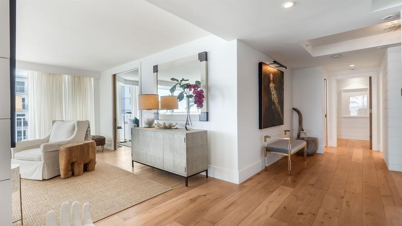 Hall to Bedrooms and Den