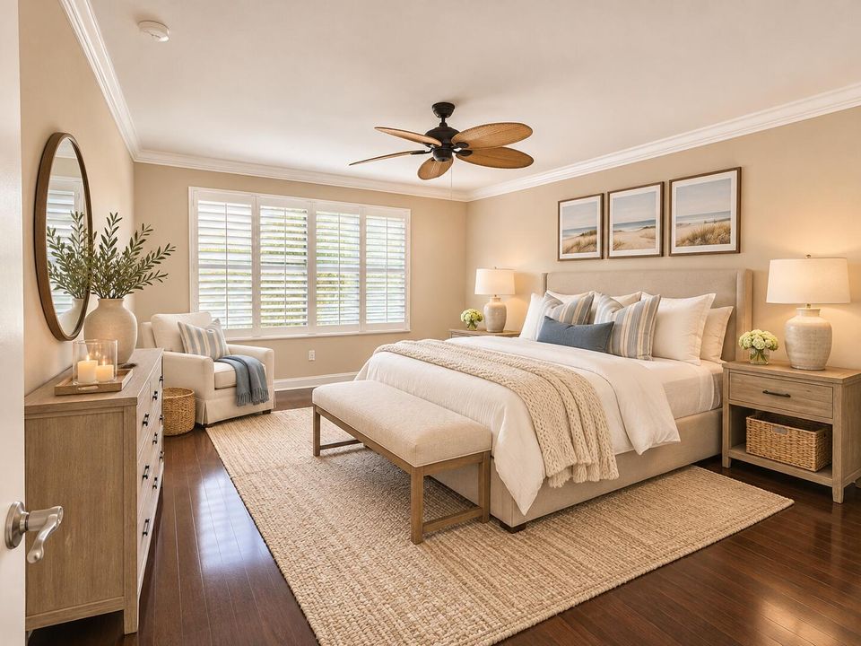 Primary Bedroom Staged